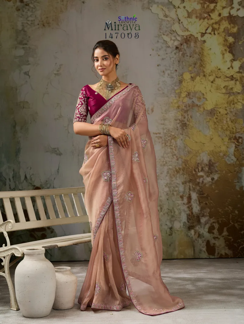 Miraya By Sethnic Metallic Tissue Designer Saree